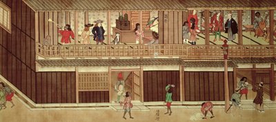 Eine häusliche Szene, linker Abschnitt einer Schriftrolle von Japanese School